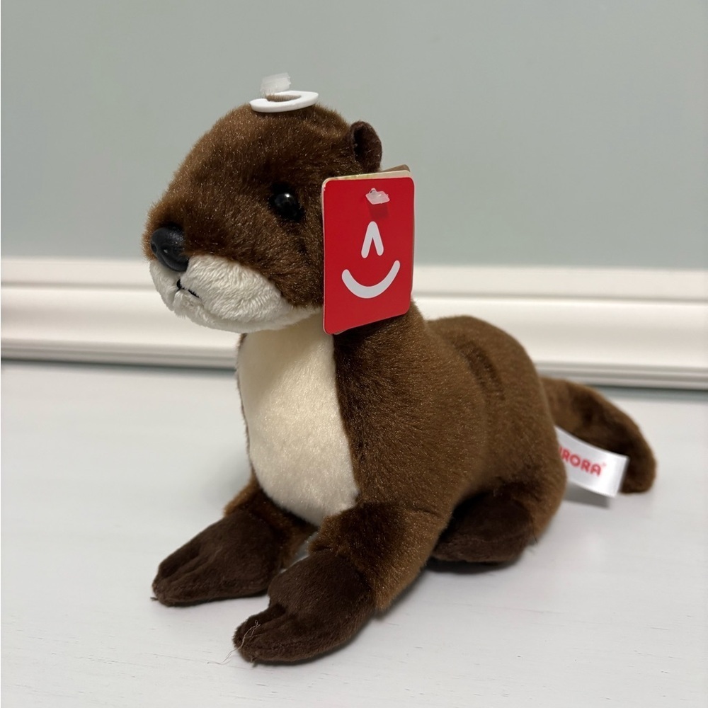 Aurora River Otter Plush 8” Flops Realistic Stuffed Animal Toy New NWT Gifts